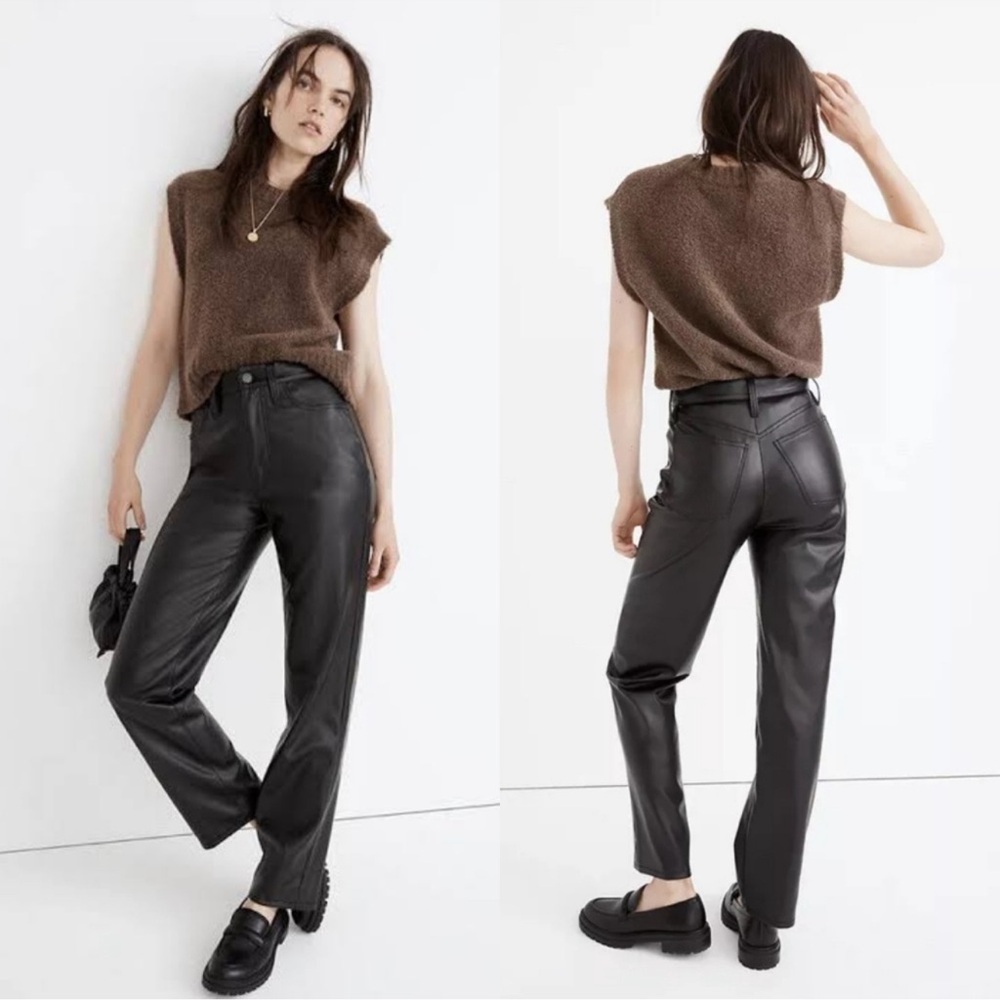 Madewell Perfect Vintage Faux Leather Black Pants size 25